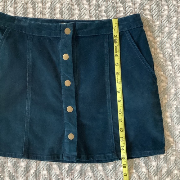 Altar’d State Teal Corduroy Skirt Size Medium - Picture 4 of 7